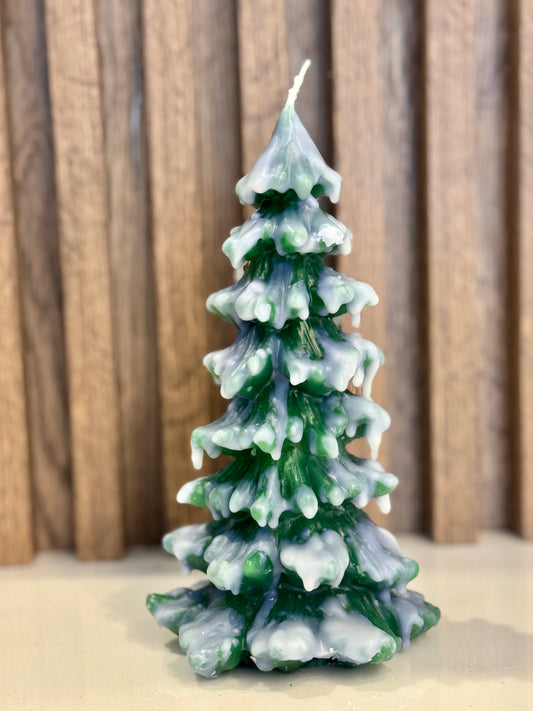 Snow Filled Christmas Tree Candle