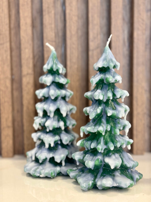 Snow Filled Christmas Tree Candle